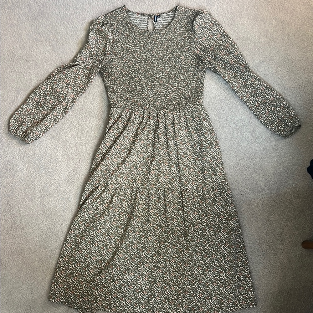 Floral Print Long Sleeve Dress